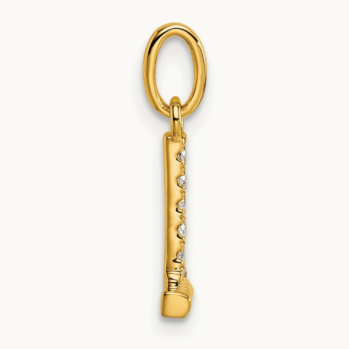 Twisted Diamond Charm — 14K Yellow Gold, L