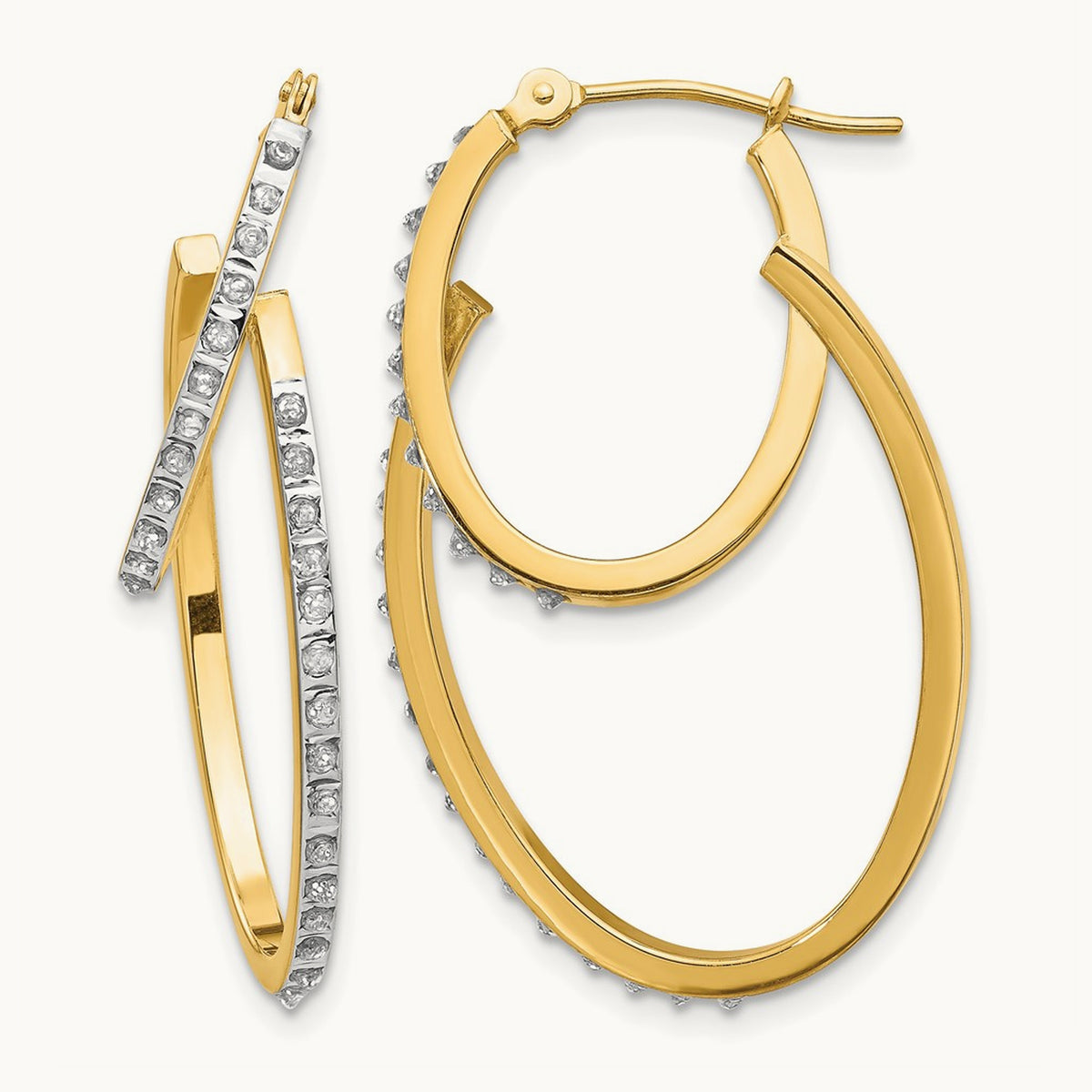 Diamond Fascination Dia. Dust/Accent Double Hoop Earrings, 14K