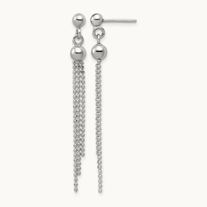 RH-plated Polished D/C Fancy Dangle Post Earrings, Sterling Silver — Leslie's