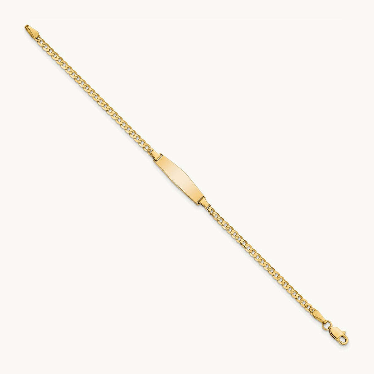 Soft Diamond Shape Curb Link ID Bracelet — 7mm