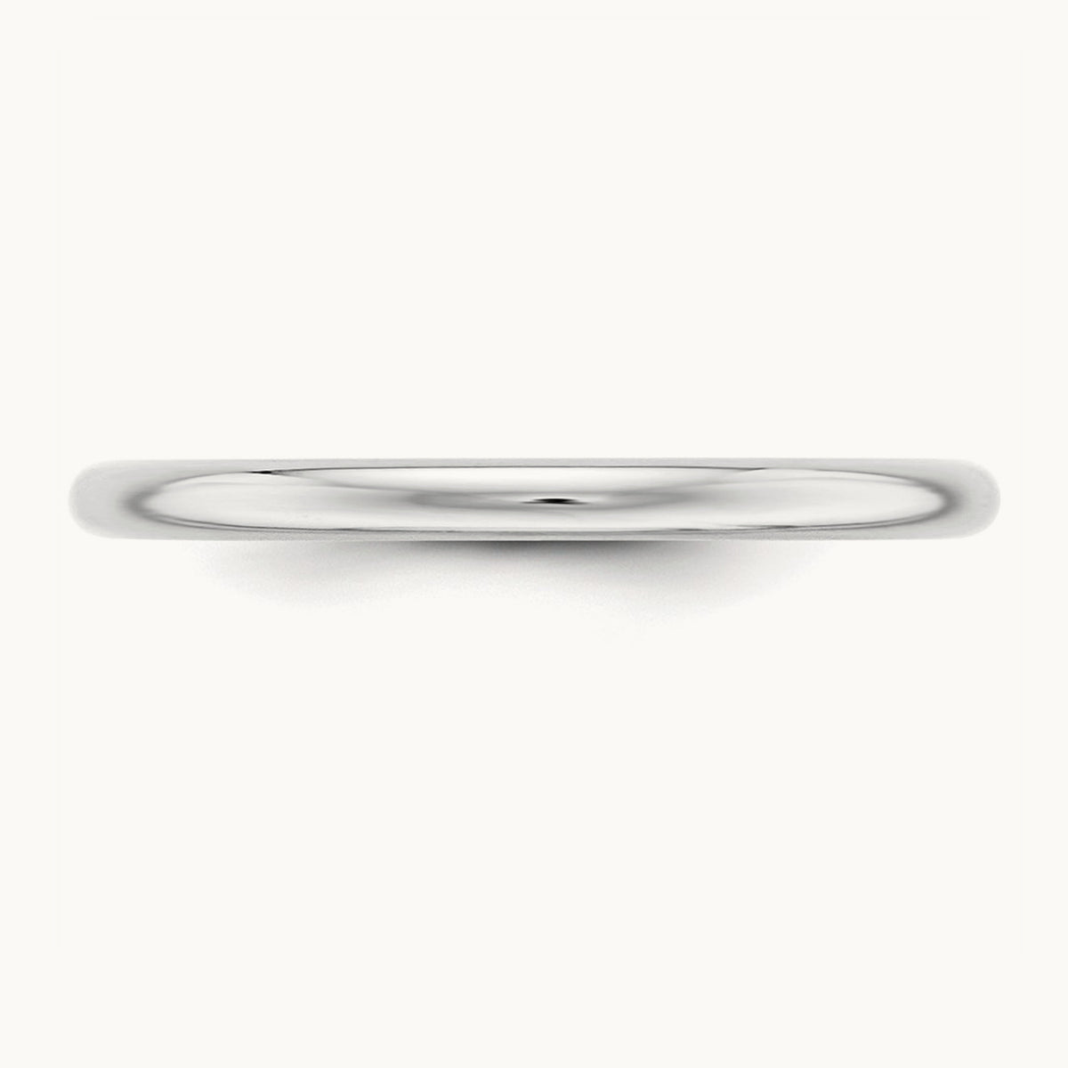 Half Round Band, 2mm, 10K White Gold