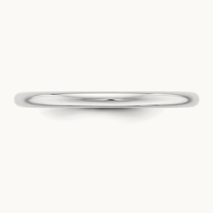 Half Round Band, 2mm, 10K White Gold