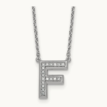 Initial F Necklace, 0.15 ct tw Lab-Grown Diamond
