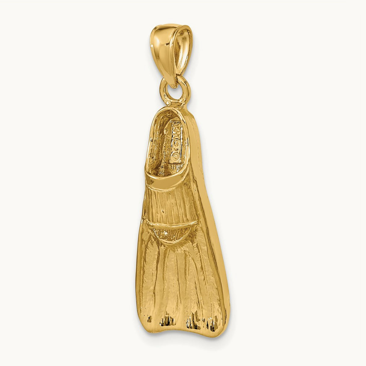 3-D Scuba Flipper Charm — 14K Yellow Gold, 34.95mm