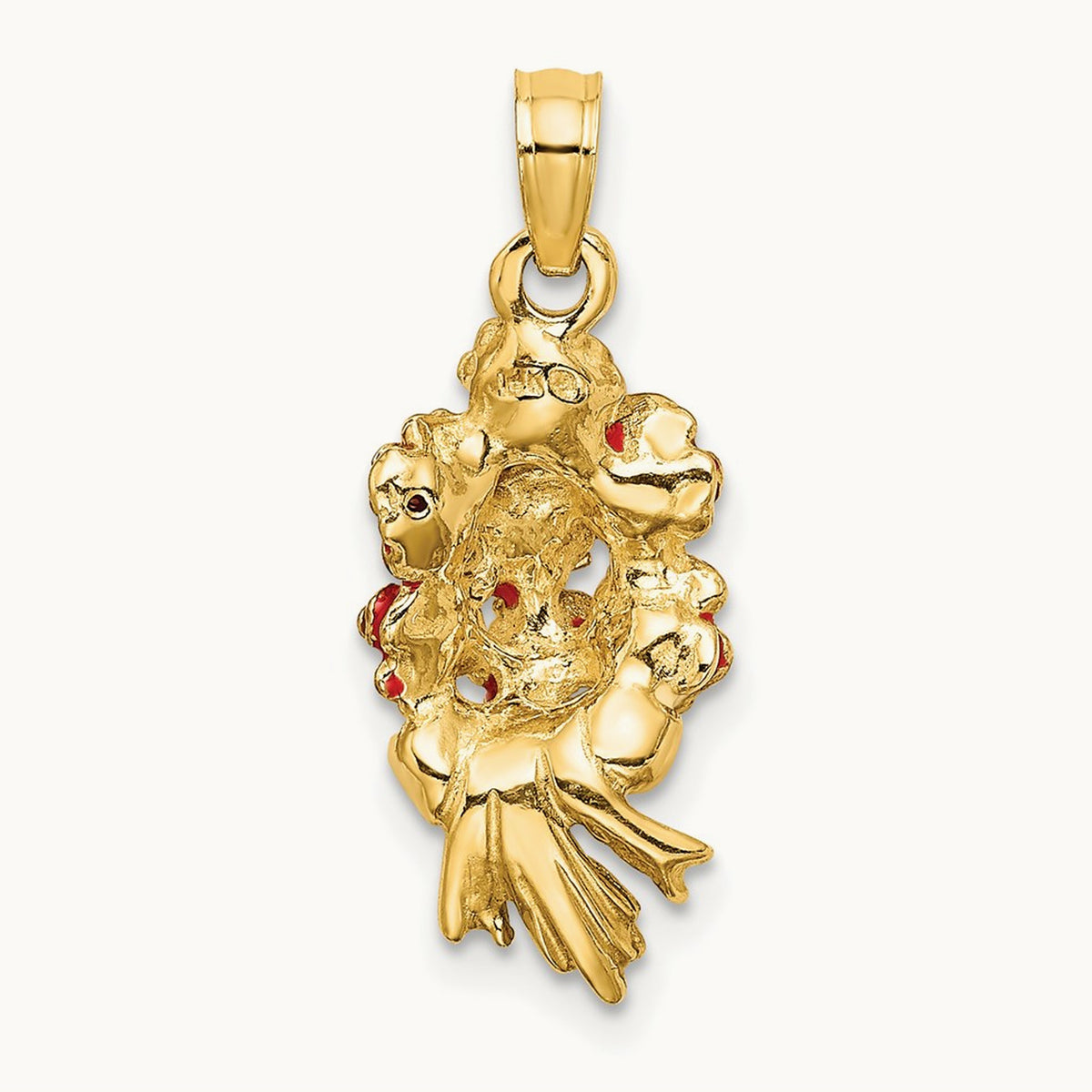 Enameled Bouquet of Red Roses, 14K