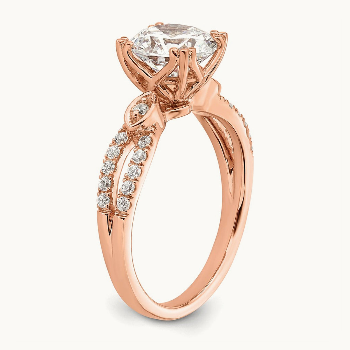 Round Semi-Mount Engagement Ring — 1 1/2 ct, 7