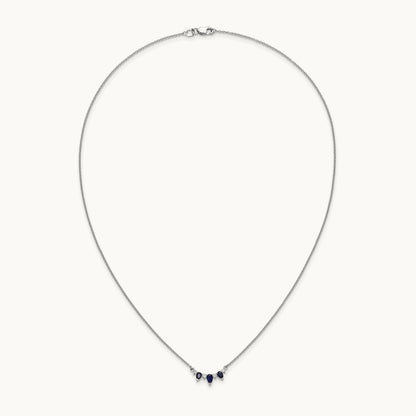 Created Sapphire Necklace, 0.10 ct tw Lab-Grown Diamond