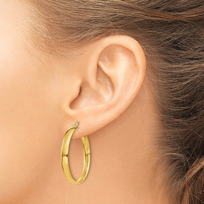 Polished Hoop Earrings — 4x25mm
