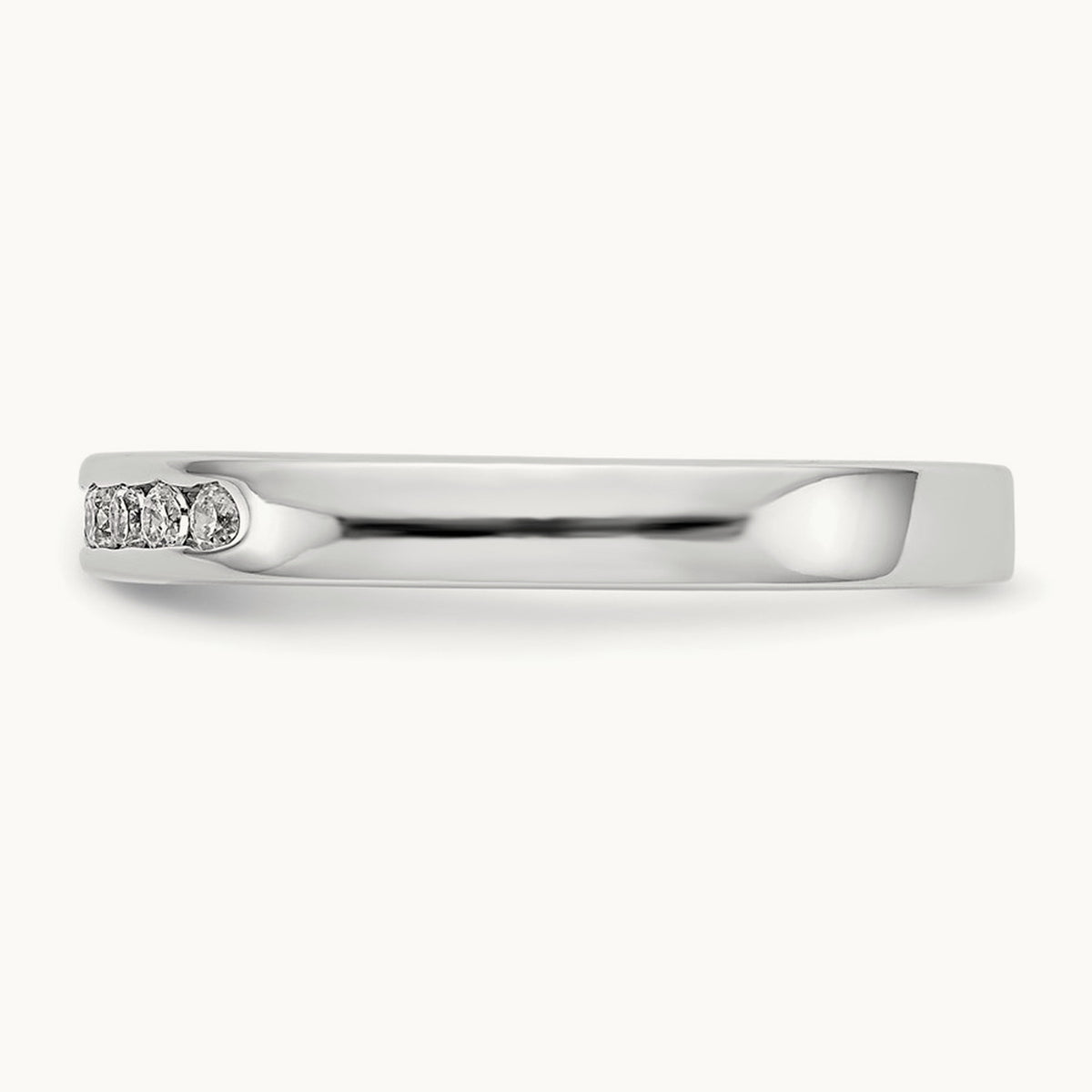 9-Stone Diamond Channel Band, 14K White Gold