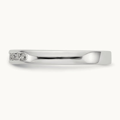9-Stone Diamond Channel Band, 14K White Gold