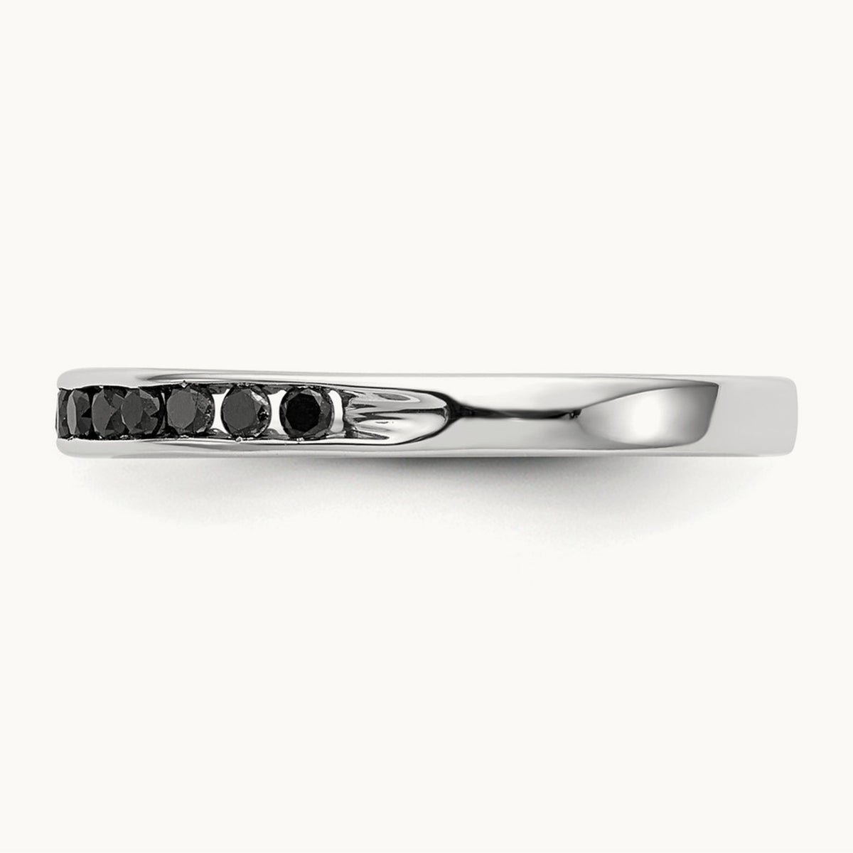 Black Diamond Band, 14K White Gold