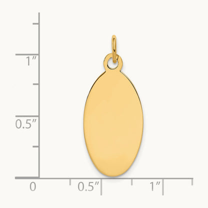 Plain .013 Gauge Engravable Elliptical Disc Charm — 30mm