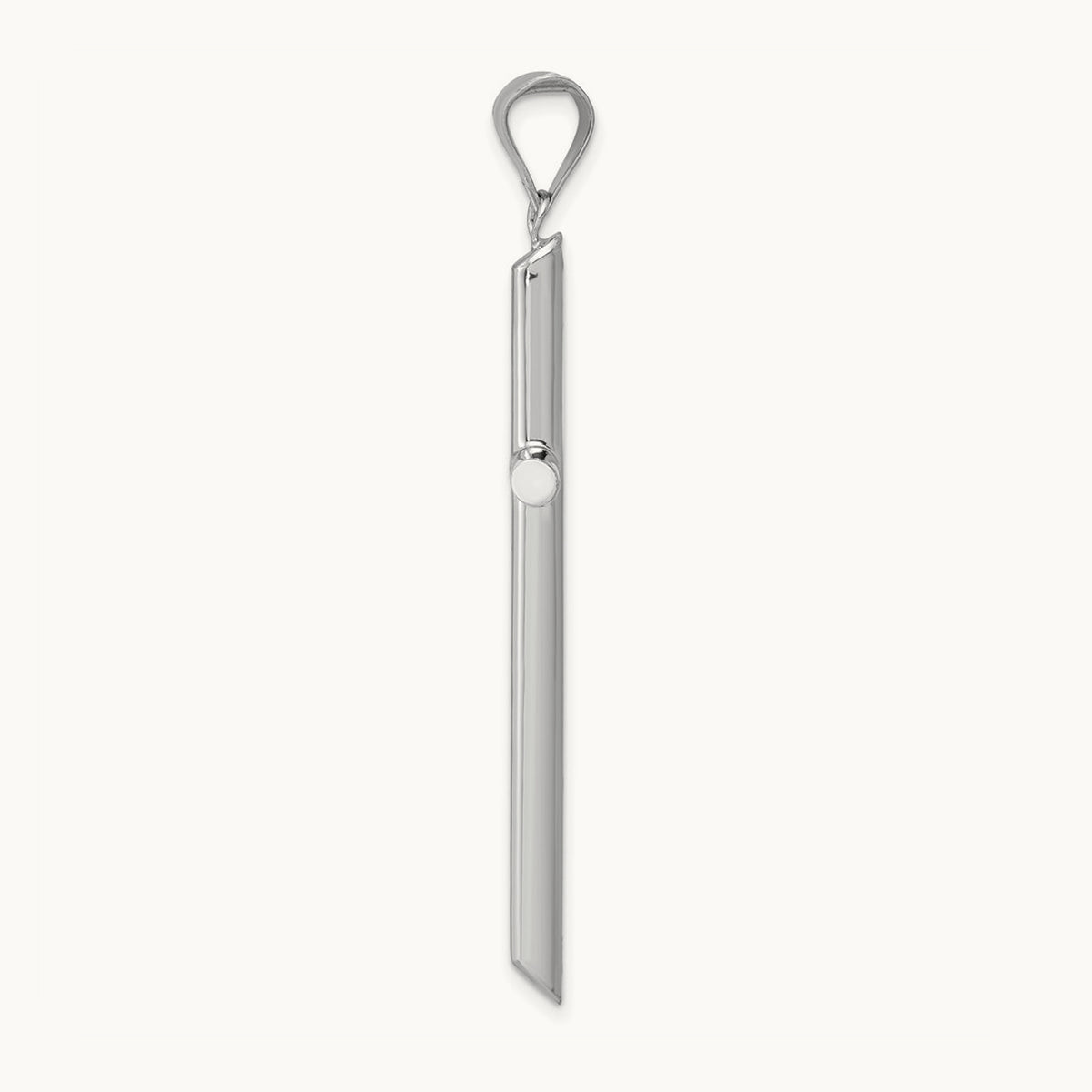 Polished Hollow Cross Pendant, 14K White Gold