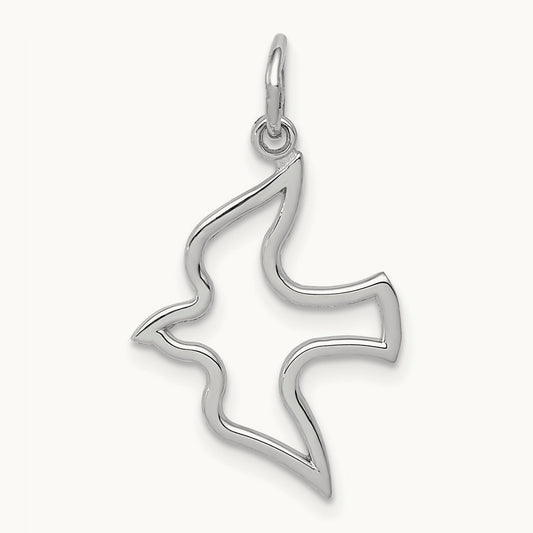 Dove Charm, 14K White Gold