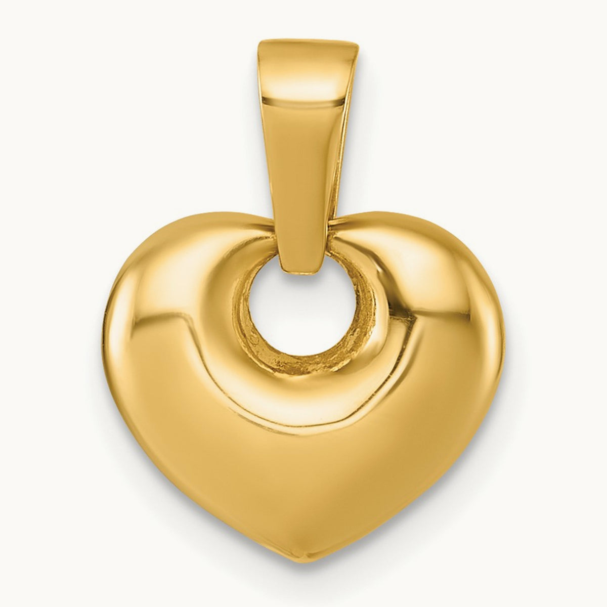 Polished Puffed Heart Pendant, 14K
