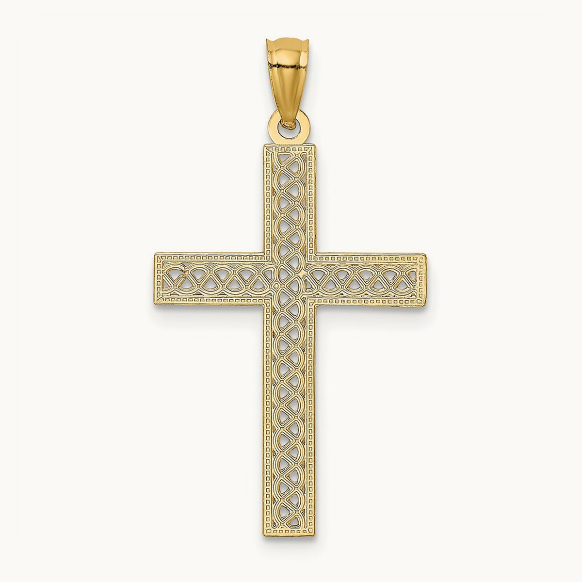 Diamond-cut Filigree Cross Pendant — photo set