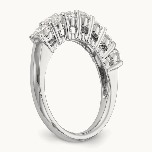 7-Stone Diamond Band, 14K White Gold
