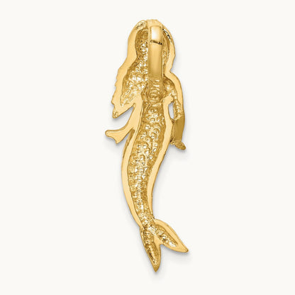 & White Rhodium Brushed Mermaid Slide, 14K