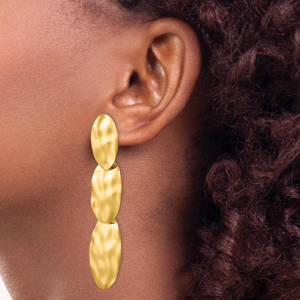 Polished Hammered Dangle Earrings — photo set