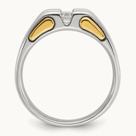 IBGoodman Men's Diamond Complete Ring, 14K Two-tone