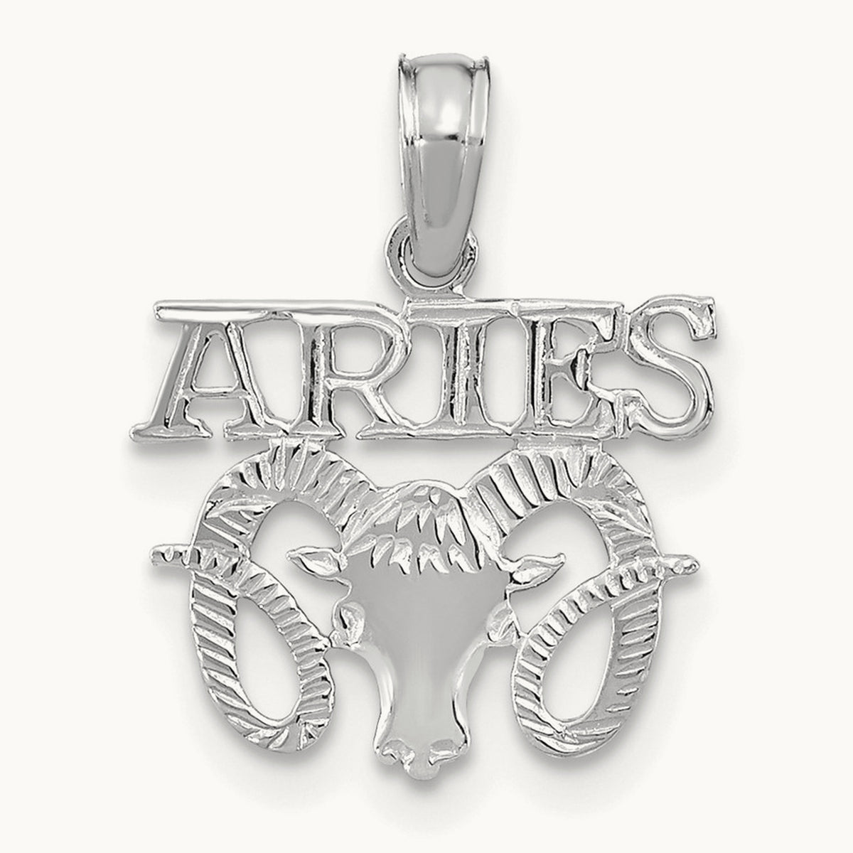 ARIES Zodiac Charm — 14K White Gold