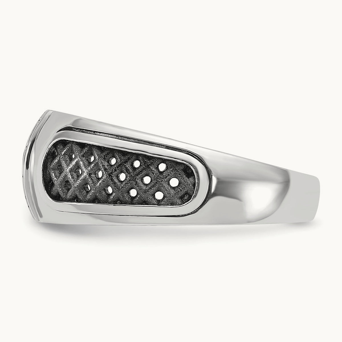 IBGoodman Men's w/Black Rhodium Diamond Complete Ring, 14K White Gold