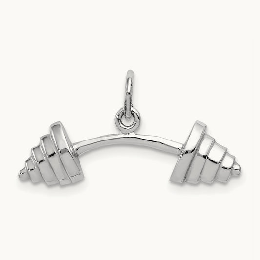 Barbell Charm, 14K White Gold