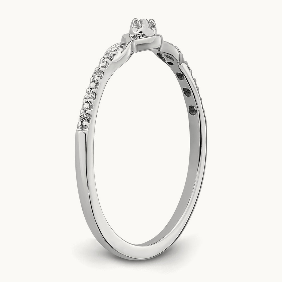 Polished Fancy Diamond Ring, 14K White Gold