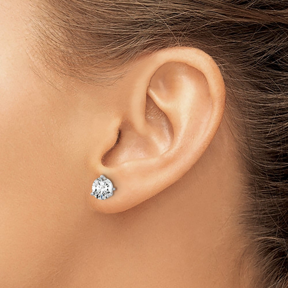 Round Stud Earrings, 0.10-6.00 ct tw Lab-Grown Diamond — 14K White Gold