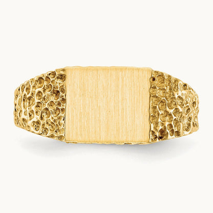 8.0x7. Open Back Signet Ring, 0mm, 14K