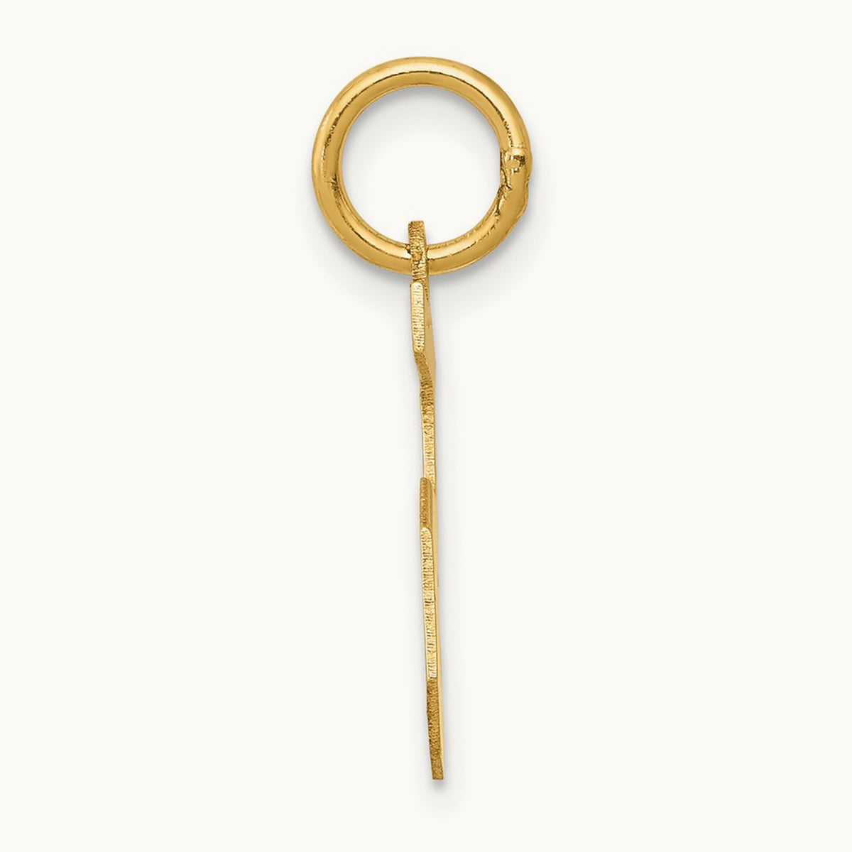 Small Satin Number 5 Charm — 14K Yellow Gold