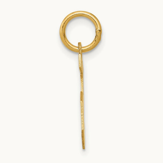 Small Satin Number 5 Charm — 14K Yellow Gold