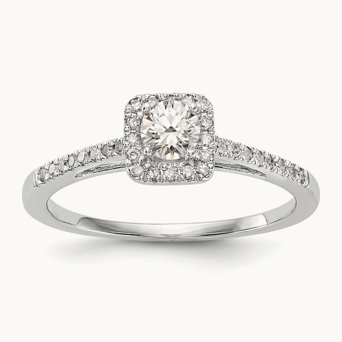Round Semi-Mount Halo Engagement Ring, 0.15 ct tw