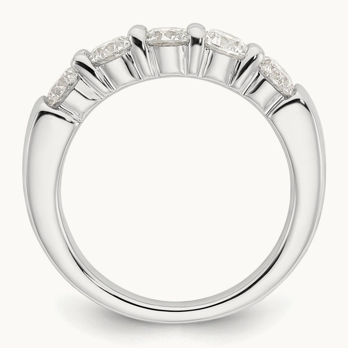 5-Stone Diamond Band, 14K White Gold