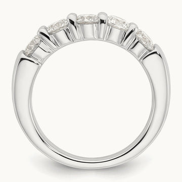5-Stone Diamond Band, 14K White Gold