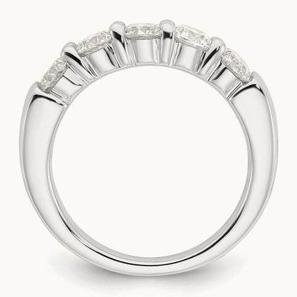 5-Stone Diamond Band, 14K White Gold