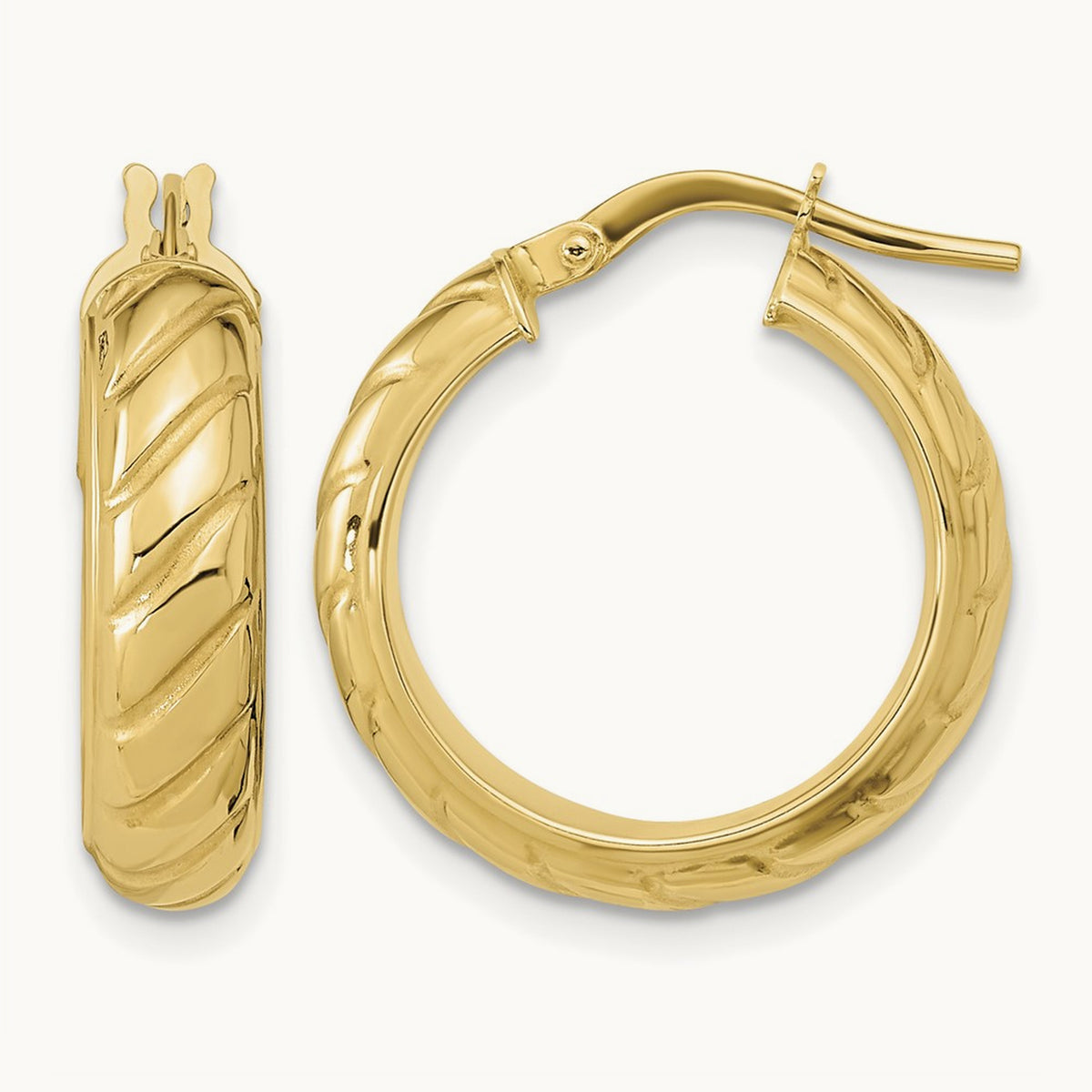 Polished Fancy Hoops — 20.5mm