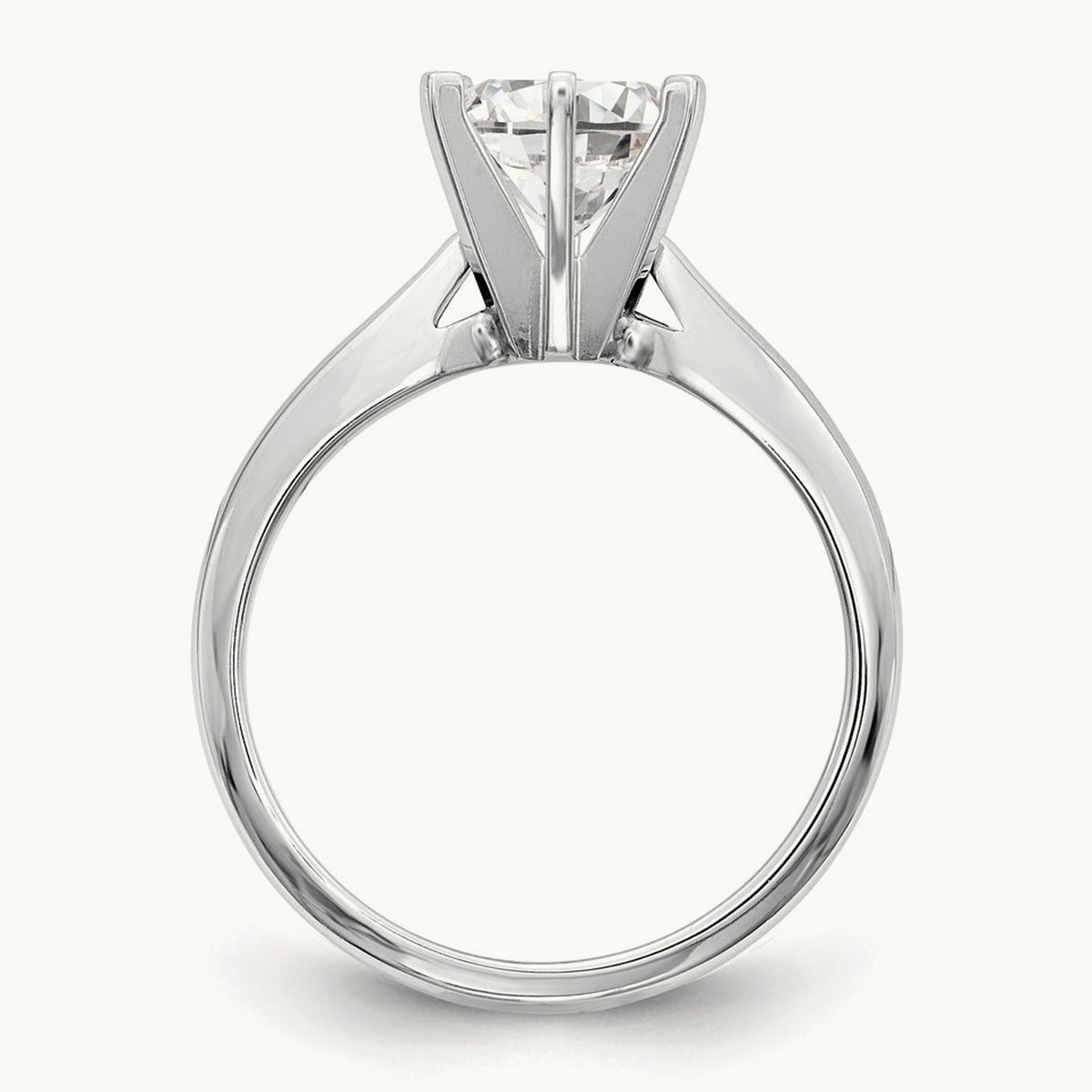 3/4ct. Medium-Wt Airline Half-Rnd 6-Prong Mounting, 14K White Gold