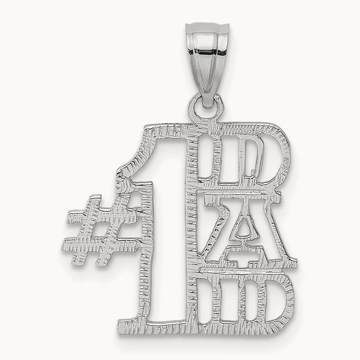 #1 DAD Pendant, 14K White Gold