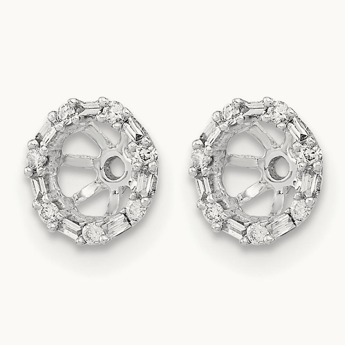 Diamond Earring Jackets — 14K White Gold, 6mm