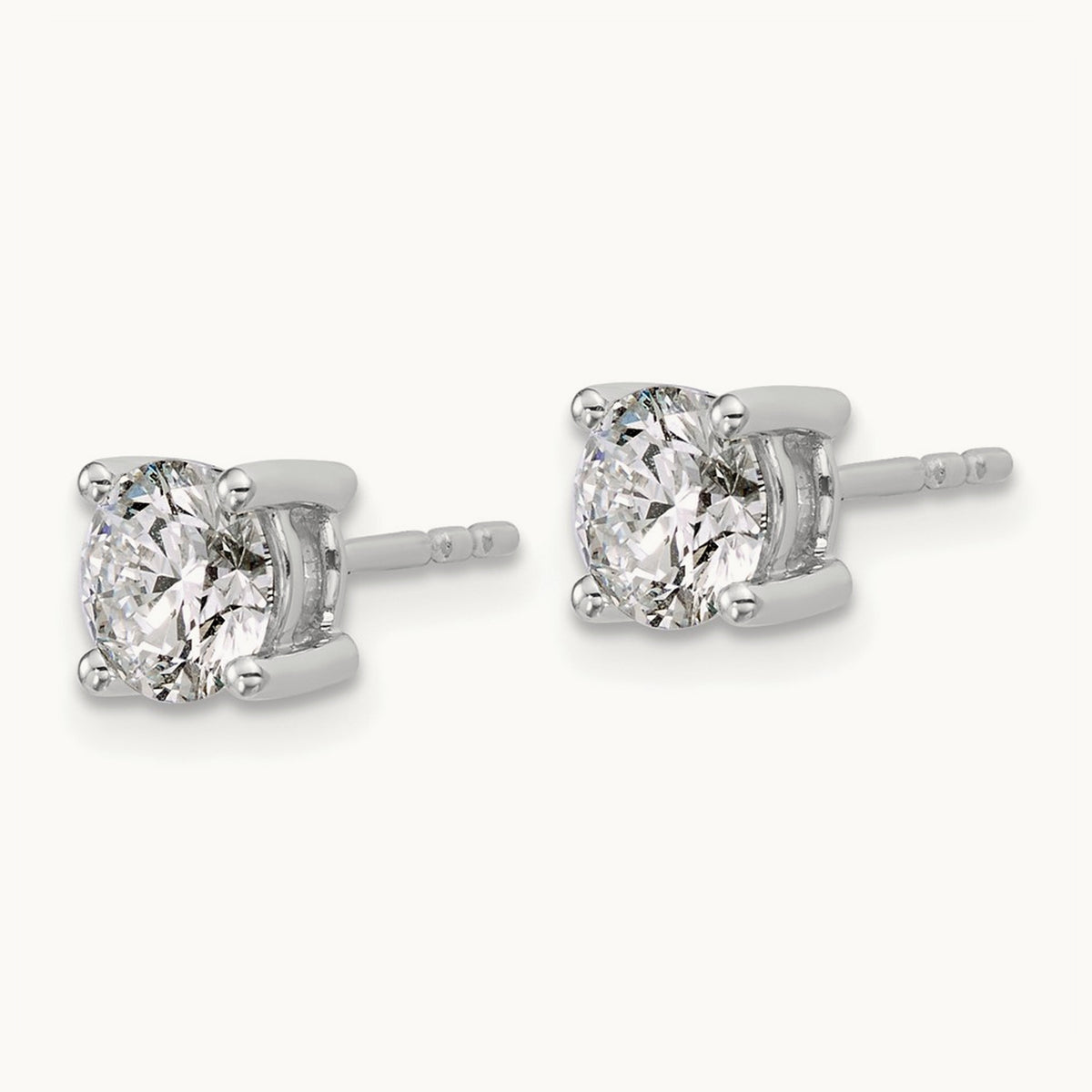 1/2ct Cert Lab Grown Diamond VS+ F+ Round Complete Stud Earrings, 18K White Gold