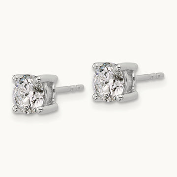 1/2ct Cert Lab Grown Diamond VS+ F+ Round Complete Stud Earrings, 18K White Gold