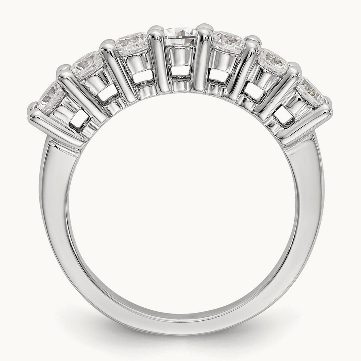 7-Stone Diamond Band, 14K White Gold