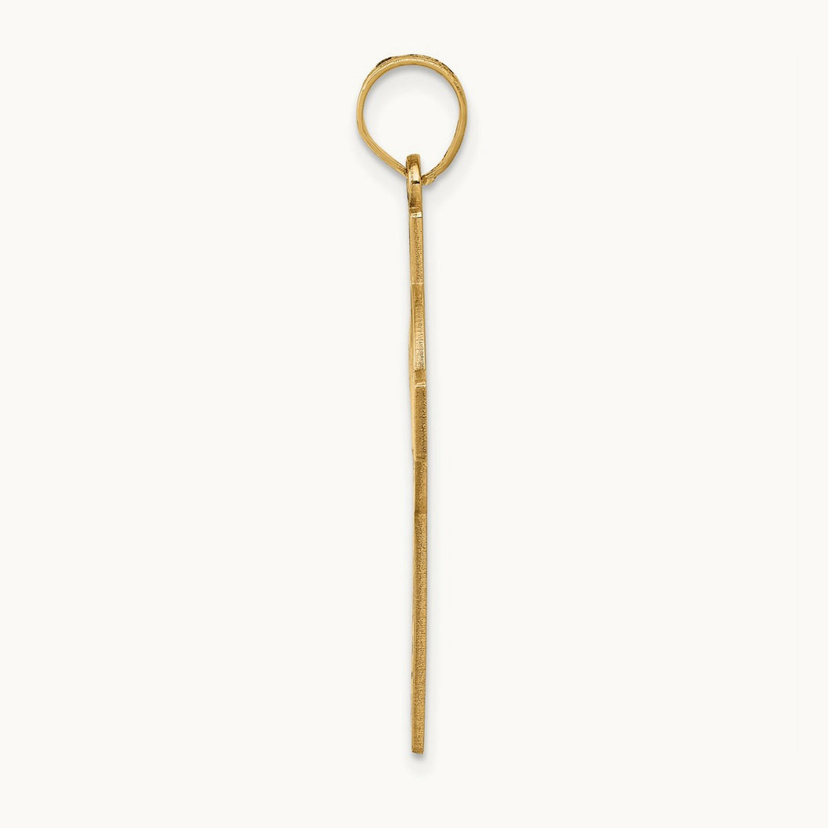 Laser Cut Jesus Face Cross Charm, 14K