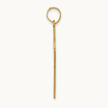 Laser Cut Jesus Face Cross Charm, 14K