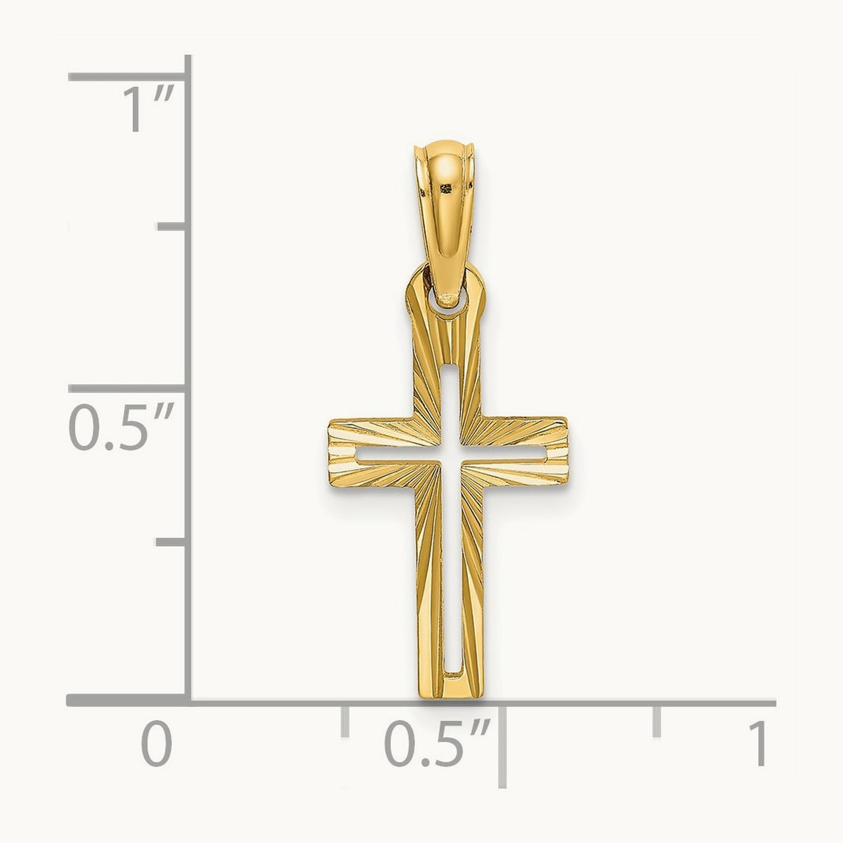 D/C Cross Charm — 14K Yellow Gold, 22mm