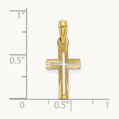D/C Cross Charm — 14K Yellow Gold, 22mm