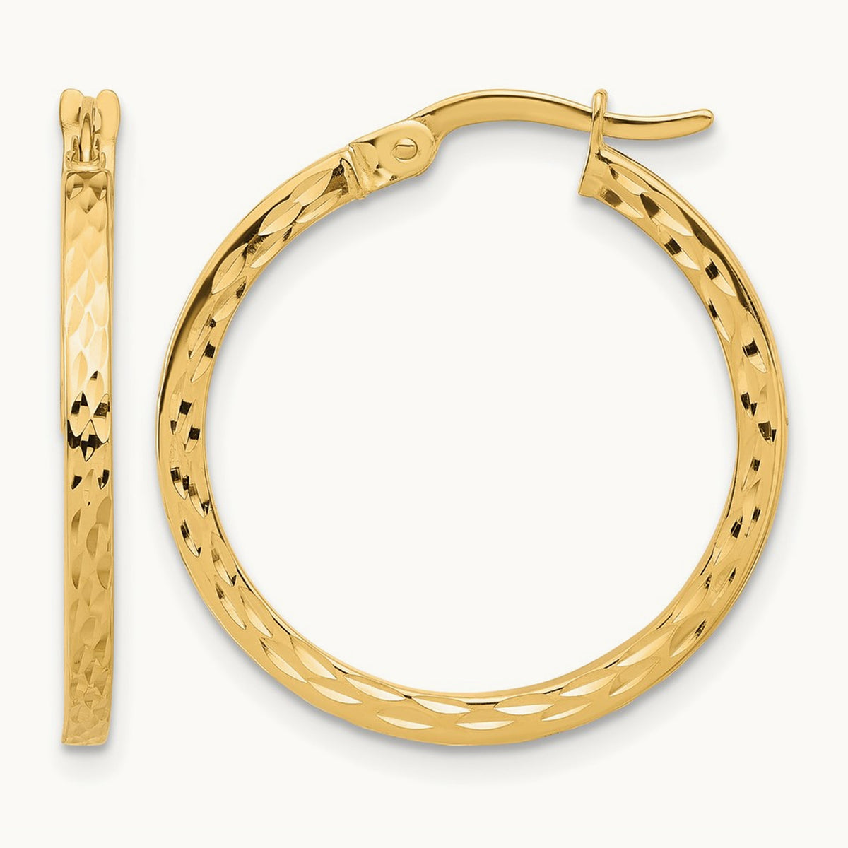 Diamond-cut Hoop Earrings — 24mm