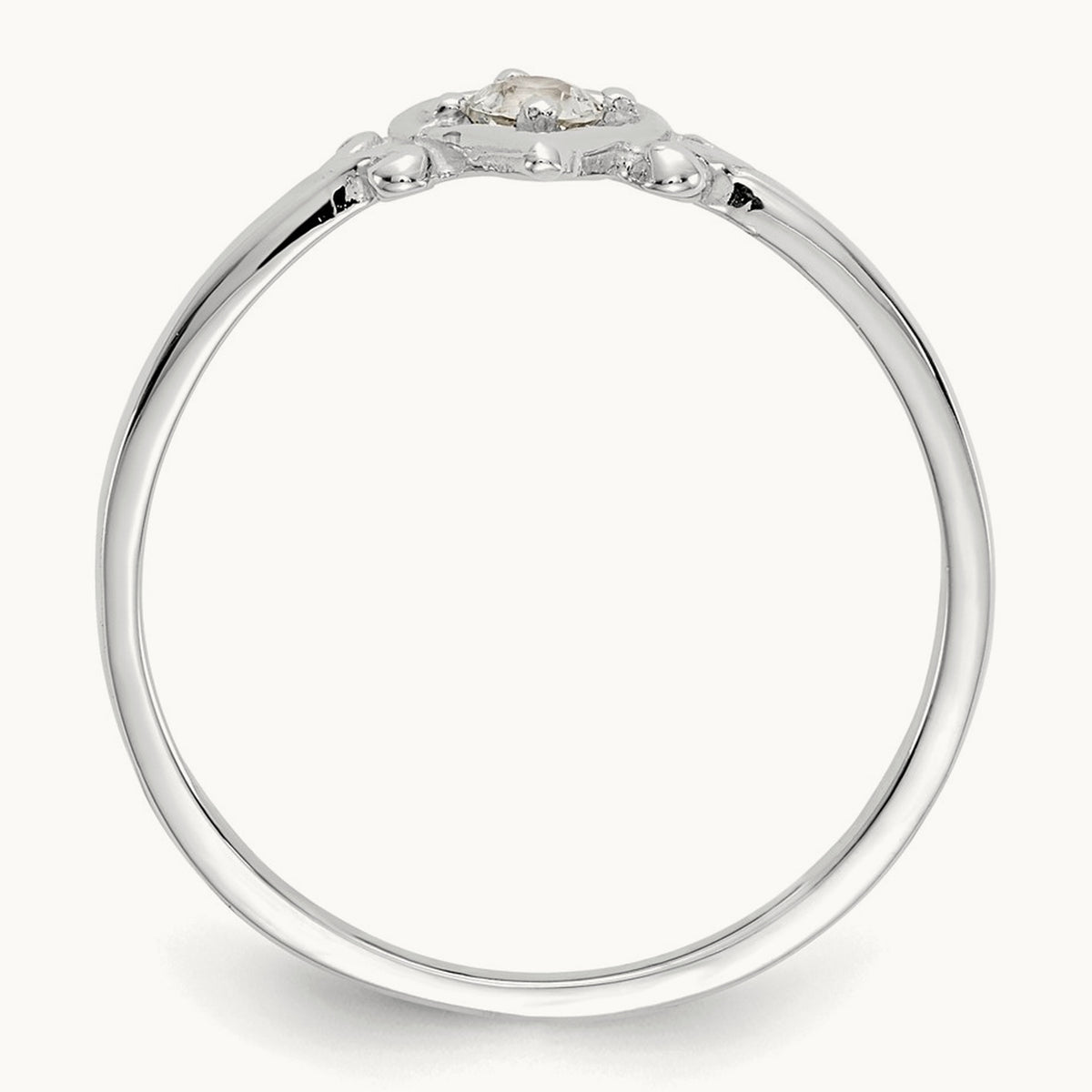 Aquamarine Birthstone Heart Ring, 14K White Gold
