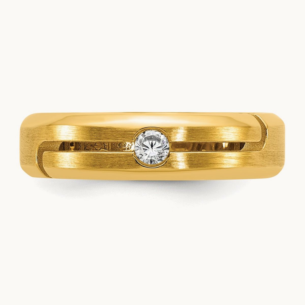 Setting: IB Goodman Men's Satin Diamond Ring Mounting, 14K Gold — 14K Yellow Gold